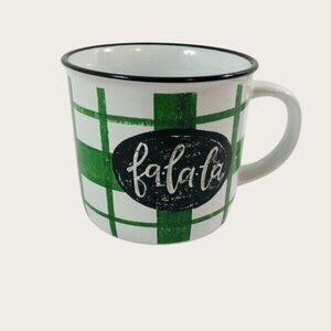 Bistro Sleigh Bell Fa La La Coffee Mug Christmas Holidays Plaid